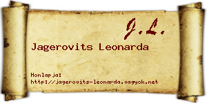 Jagerovits Leonarda névjegykártya